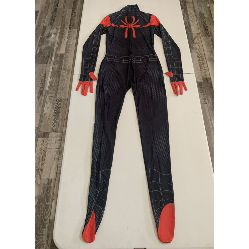 Spiderman Sz L Into the SpiderVerse Miles Morales Jumpsuit Adult Cosplay Costume - Picture 14 of 16